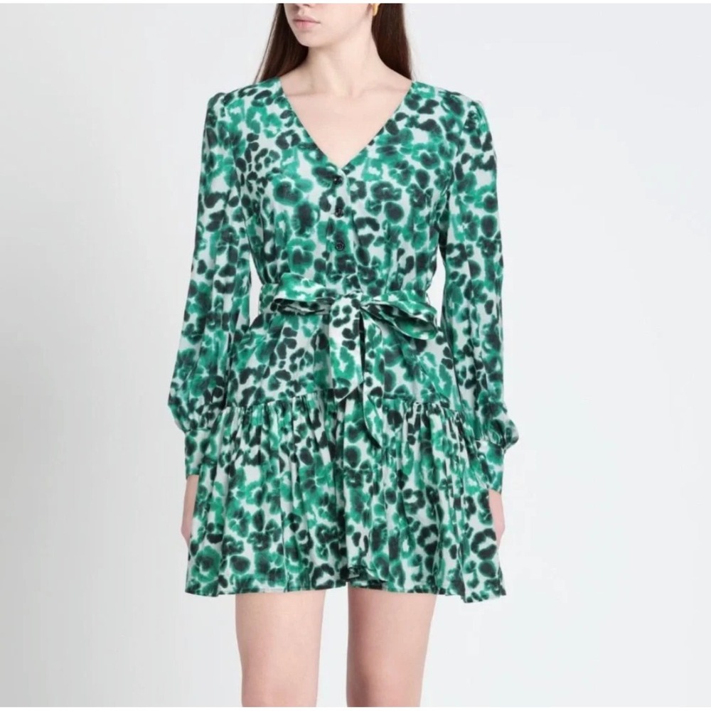 BAUM UND PFERDGARTEN Anise Watercolor Floral‎ Print Mini Dress